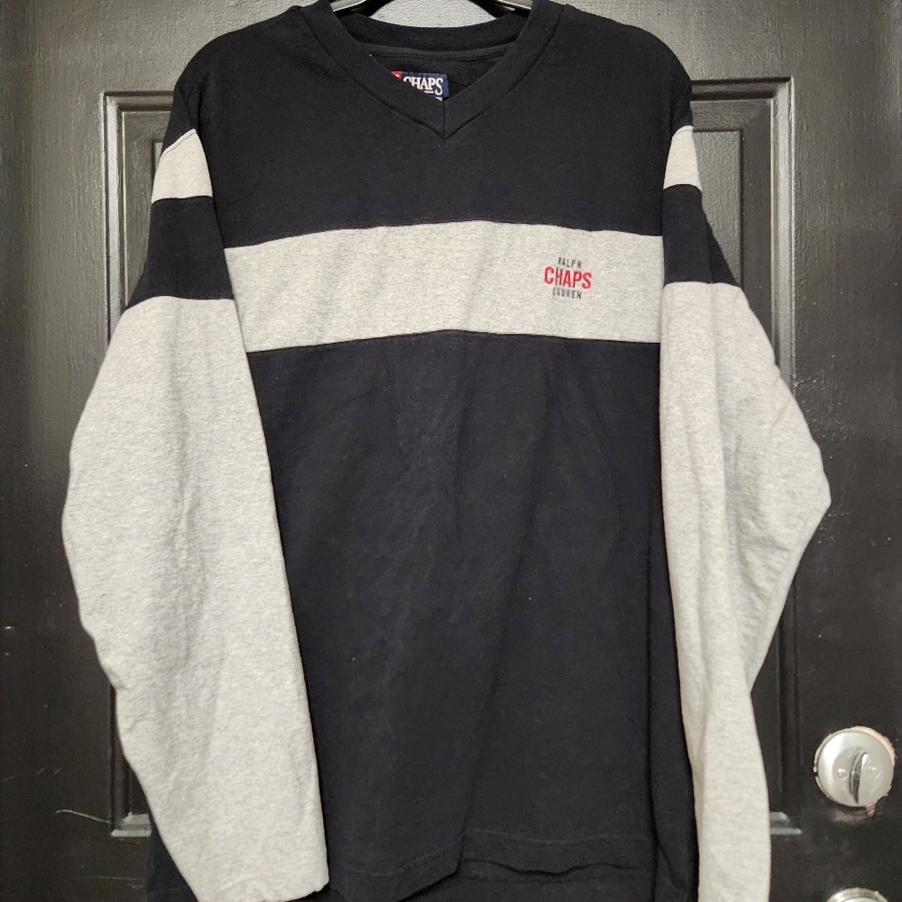 Chaps Ralph Lauren Crewneck Sweatshirt Men’s Medium Black Gray Vintage Preppy